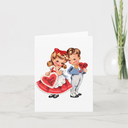 Carte Vintage Valentine Kids Folded Greeting Card  (Devant)