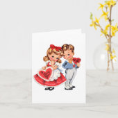 Carte Vintage Valentine Kids Folded Greeting Card  (Fleur jaune)