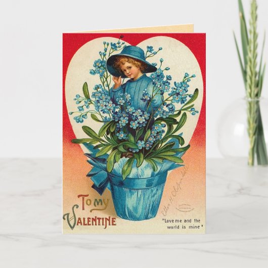 Carte vintage Valentine's Day Floral (Devant)