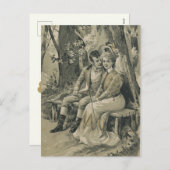 Carte vintage Valentines jour (Devant / Derrière)