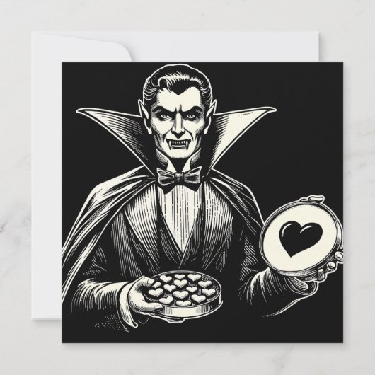 Carte Vintage Vampire Saint-Valentin Goth Horreur  (Devant)