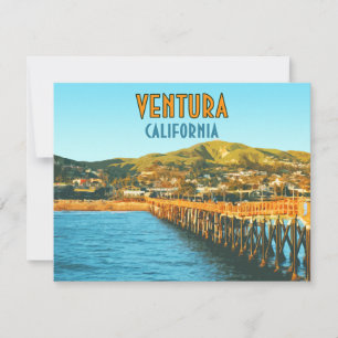 Carte Vintage Ventura Pier Beach California