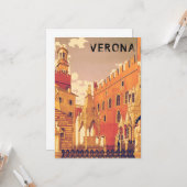 Carte Vintage Vérone Italie Voyage (Devant/Arrière en situation)