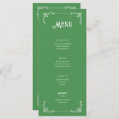 Carte vintage verte d'anniversaire (Devant / Derrière)