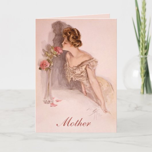 Carte vintage Victorian Lady Rose (Devant)