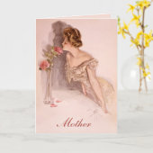 Carte vintage Victorian Lady Rose (Fleur jaune)