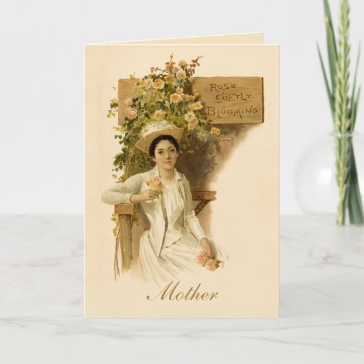 Carte vintage Victorian Lady Rose (Devant)