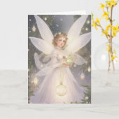 Carte Vintage Victorian Retro Noël Fée (Fleur jaune)