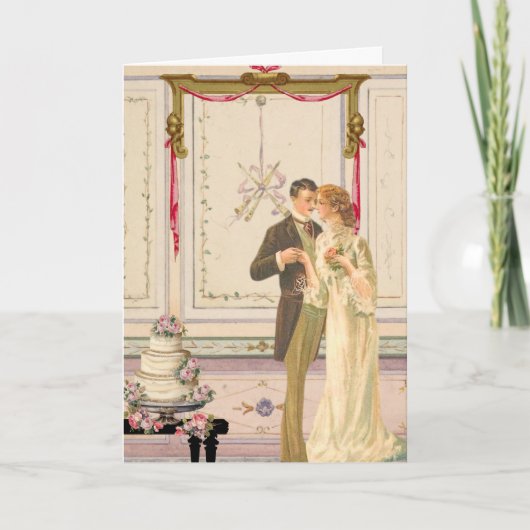 Carte Vintage Victorian Wedding Celebration Scene (Devant)