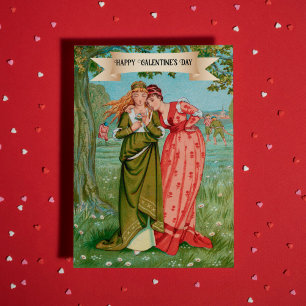 Carte Vintage Victorien Galentine's Day mignonne meilleu