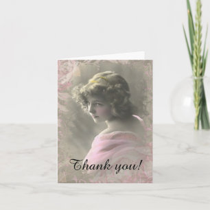 Carte vintage victorienne pour adolescentes en ros