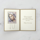 Carte Vintage Vierge Marie Anniversaire Rose (Intérieur)