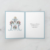 Carte Vintage Vierge Marie Croix d'aquarelle religieuse (Intérieur)