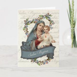Carte Vintage Vierge Marie Fête des Mères de Jésus