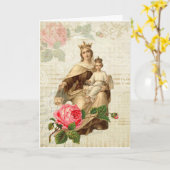Carte Vintage Vierge Marie Mont Carmel (Fleur jaune)