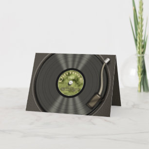 Carte Vintage Vinyl Record (Verts)