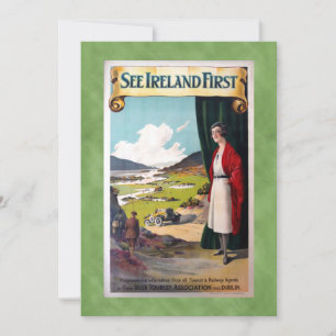 Carte Vintage Voir Irlande Premier voyage Salutation