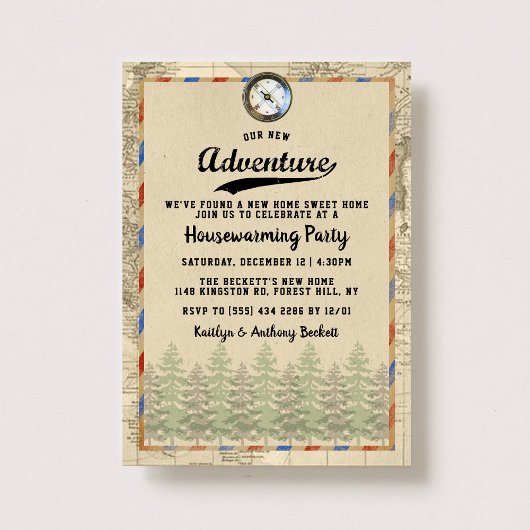 Carte Vintage voyage "Aventure"