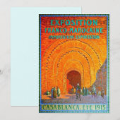 Carte Vintage voyage Casablanca Maroc (Devant / Derrière)
