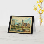 Carte Vintage voyage d'Austin Texas (Fleur jaune)