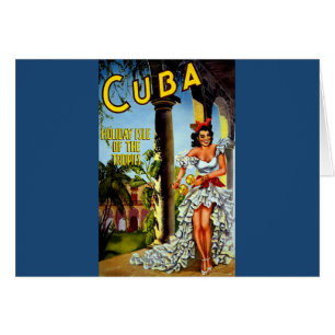 Carte Vintage voyage de danseuse cubaine