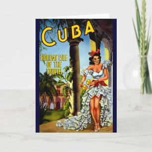 Carte Vintage voyage de danseuse cubaine