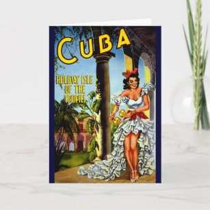 Carte Vintage voyage de danseuse cubaine