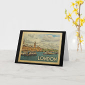 Carte Vintage voyage de Londres Angleterre (Fleur jaune)