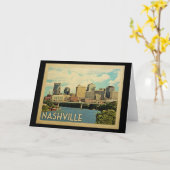 Carte Vintage voyage de Nashville Tennessee (Fleur jaune)