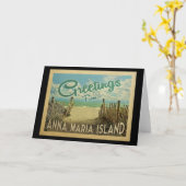 Carte Vintage voyage de plage Anna Maria Island (Fleur jaune)