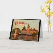 Carte Vintage voyage de Prague (Fleur jaune)