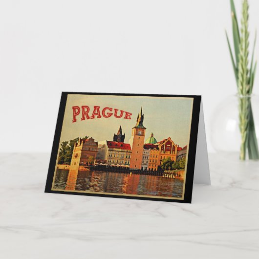 Carte Vintage voyage de Prague (Devant)