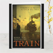 Carte Vintage voyage En Train (Fleur jaune)
