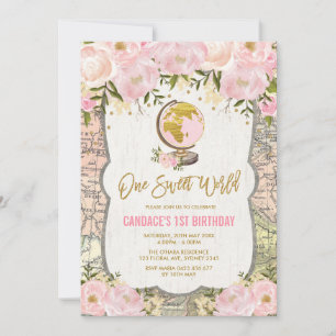 Carte vintage Voyage Floral Aventure Girls Anniver