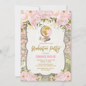 Carte vintage Voyage Floral Aventure Graduation (Devant)