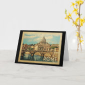 Carte Vintage voyage Rome Italie (Fleur jaune)