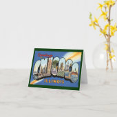 Carte Vintage voyage, salutations de Chicago Illinois (Fleur jaune)