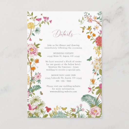 Carte Vintage Wedding Détail (Devant)