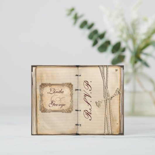 carte vintage Wedding rsvp (Debout devant)