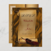 carte vintage Wedding rsvp (Devant / Derrière)