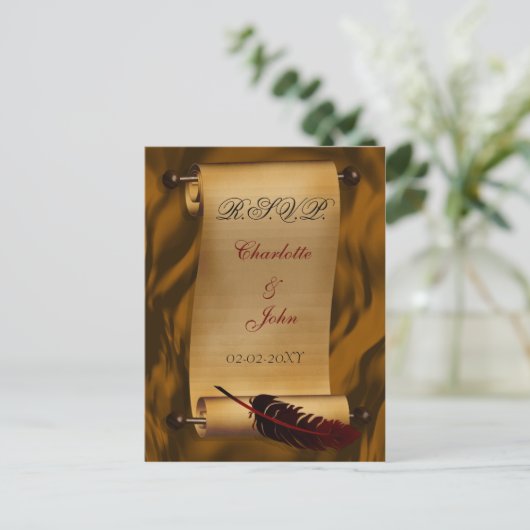 carte vintage Wedding rsvp (Debout devant)