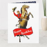 Vintage Western Cowboy Élevage Cheval Anniversaire
