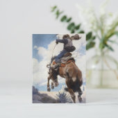 Carte Vintage Western Cowboys, Bucking par NC Wyeth (Debout devant)