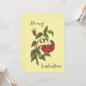 Carte vintage Wild Red Rose Valentin (Devant/Arrière en situation)