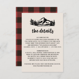 Carte vintage Wilderness Plaid Détails du Mariage