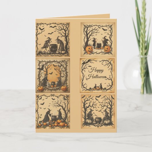 Carte Vintage Witch's Brew, Witch's Brew, Halloween (Devant)