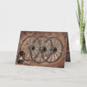 Carte vintage Wooden Wagon Wheels (Devant)