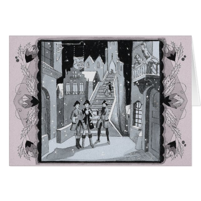Carte vintage Ye Boar's Head Inn Xmas (Devant horizontal)