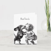 Carte Vintages amis Dachshund (Devant)