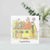 Carte Vintages Félicitations pour votre nouvelle maison (Debout devant)